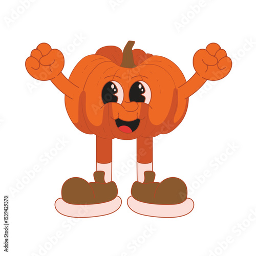 Pumpkin mascot logo character cartoon illustration