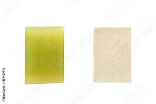 Wallpaper Mural Two textured green and white soap bars, isolated on white, PNG Torontodigital.ca
