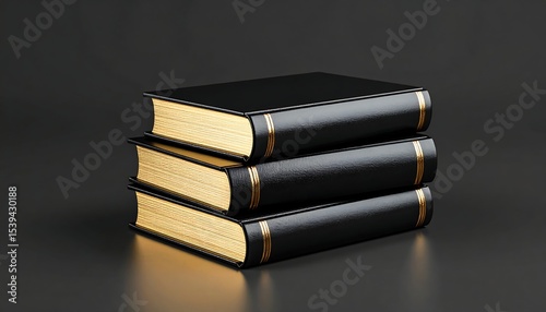 Black Books Stack with Gold Accents.