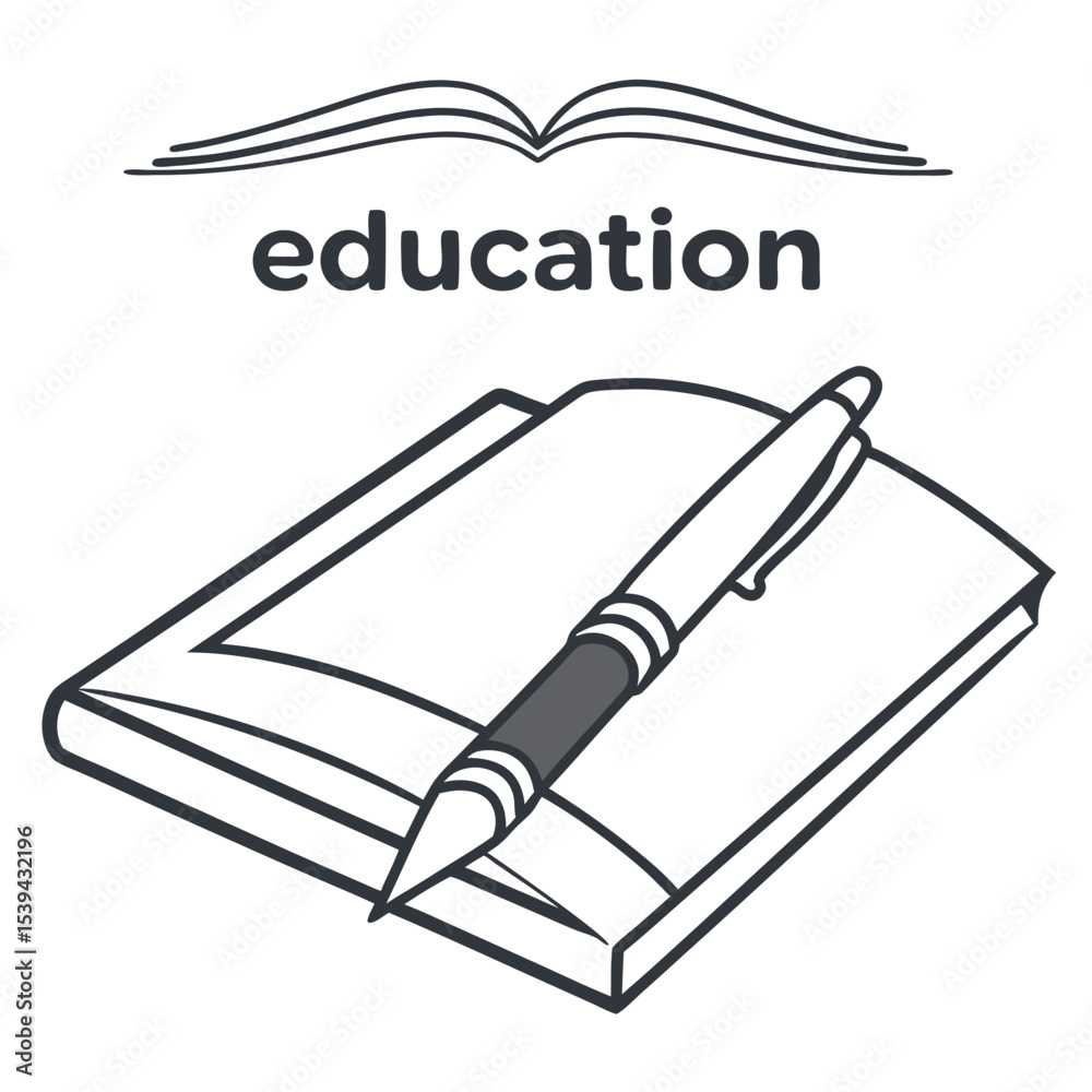 Naklejka premium Educational logo icon vector illustration. 