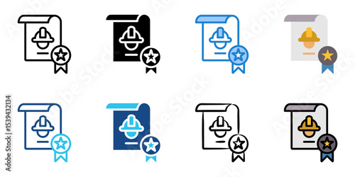 Labour law icon set multiple style collection 
