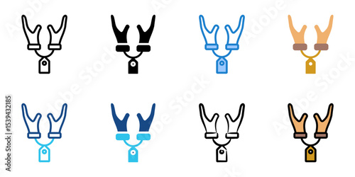 Human trafficking icon set multiple style collection 
