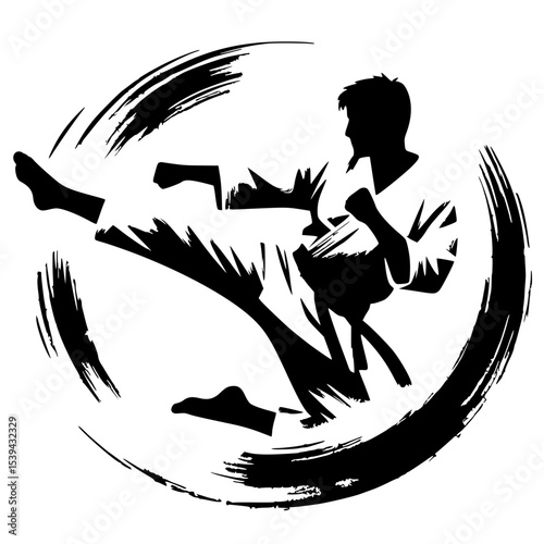 Kungfu moves silhouette