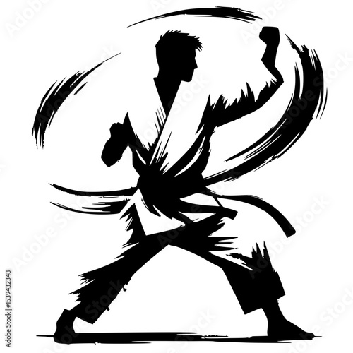 Kungfu moves silhouette
