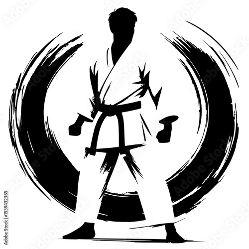 Martial arts silhouette
