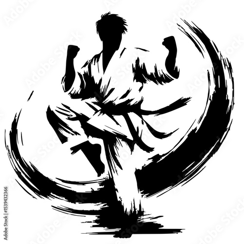 Martial arts silhouette