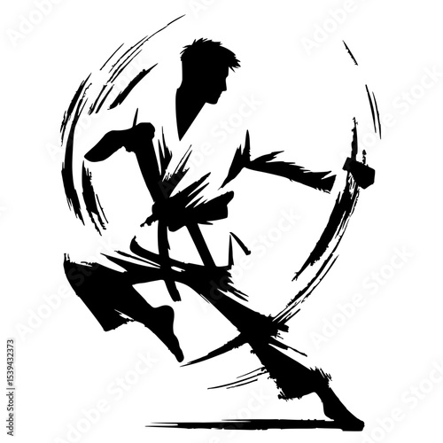 Martial arts silhouette