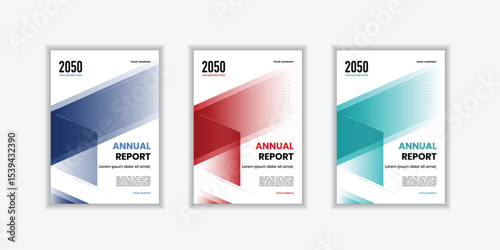 Modern folding ribbon theme book cover template in gradient color. A4 size book cover template for annual report, magazine, booklet, proposal, portfolio, brochure, poster