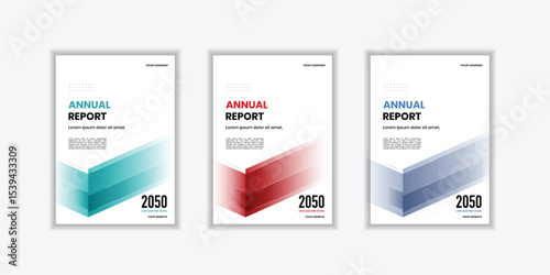Modern folding ribbon theme book cover template in gradient color. A4 size book cover template for annual report, magazine, booklet, proposal, portfolio, brochure, poster