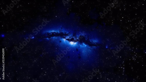outer space towards glowing milky way