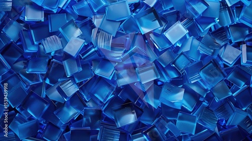 Blue Transparent 3D Block Technology Background – a captivating and futuristic visual. The transparent blue blocks form a modern digital landscape with depth and innovation.