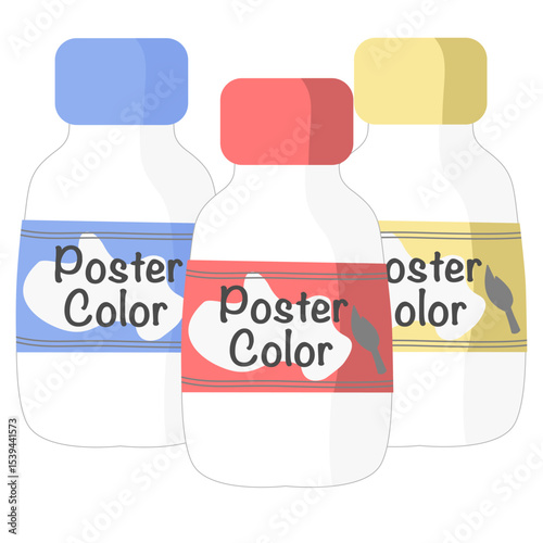 illustration of poster paint bottles