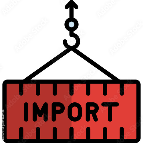 trade deficit icon illustration design with filled outline