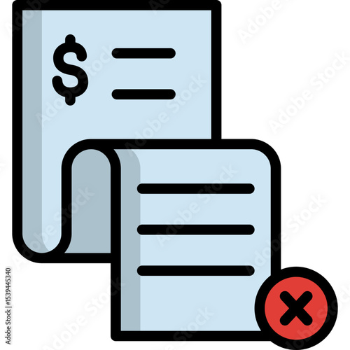 unpaid bill icon illustration design with filled outline