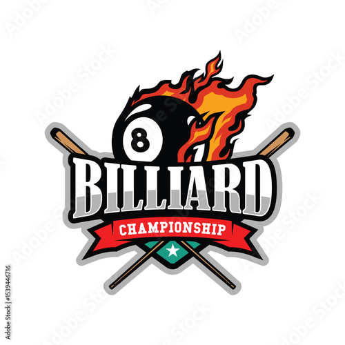 Billiard Club Logo Design Illustration Vector