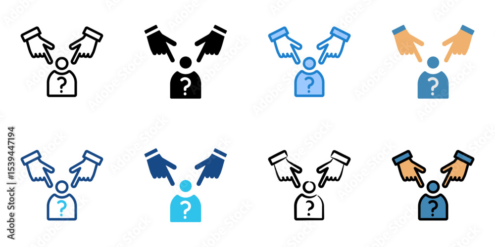 Fototapeta premium Verdict icon set multiple style collection