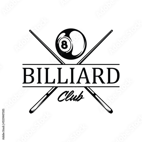 Billiard Sports Logo Design Illustration Vector