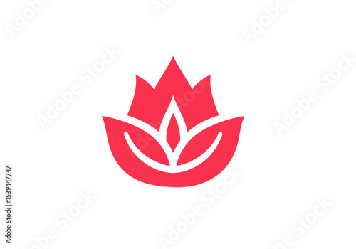 Lotus Flower Hand Drawn Flat Illustration Vector Isolated by AZ for Books, Arts, Design and Decoration Graphic Asset