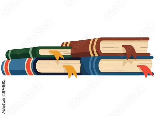 cartoon old colorful book isolated vector illustration on white background