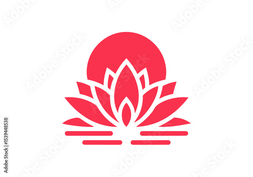 Lotus Flower Hand Drawn Flat Illustration Vector Isolated by AZ for Books, Arts, Design and Decoration Graphic Asset