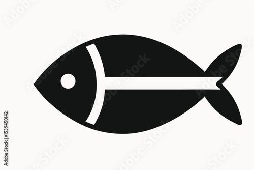 Simple Black Fish Icon  A Clean and Minimalist Vector Graphic