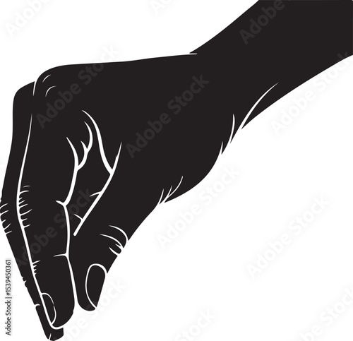 Silhouette of Reaching Hand Vector Illustration Representing Help Support Connection and Hope