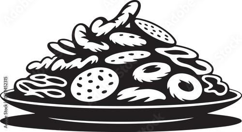 Silhouette of Mixed Pretzels and Crackers Vector Illustration Representing Savory Snack Variety and Baked Goods