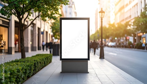 Blank Billboard City Street Ad.