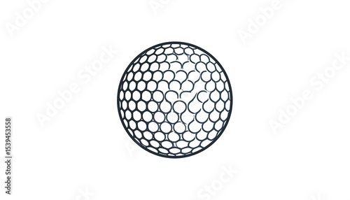 Golf ball sketch with white background.