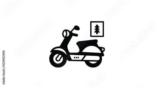 Scooter Icon: Eco-Friendly Transportation Illustration