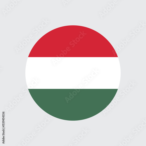 Free Download Hungary Round Flat Vector Flag Badge of Europe – Country Symbol Icon Illustration  - GFXLoad