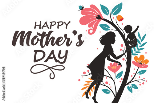 a beautiful happy mother's day card, banner, background.
