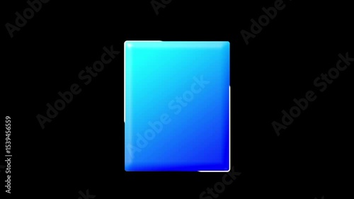 Dynamic number animation. White digits 1-5 slide right on a gradient blue square with a moving white outline. Seamlessly loopable. Ideal for modern countdowns, tech interfaces, and digital displays