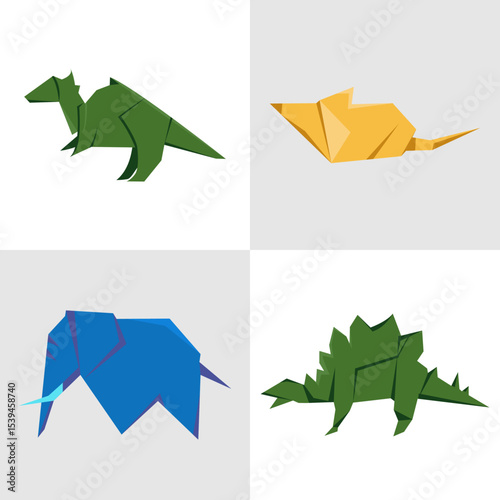 animal origami Vector Art  Icons  and Graphics