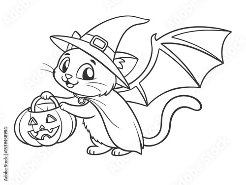 Funny Halloween coloring book page for children and adults
