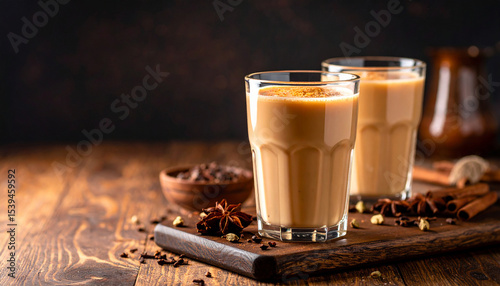  Iced Chai Latte Tumbler. Drinks concept. Generated Image