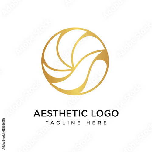 Aesthetic Circle Logo Design Graphic Vector