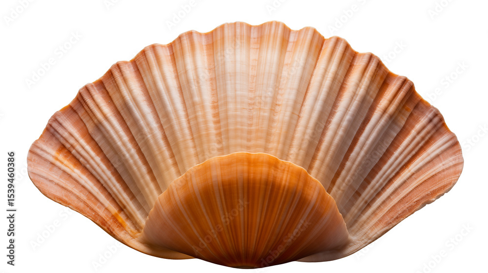 Elegant Scallop Shell Ocean Seashell Closeup Studio Shot on transparent background.
Elegant Scallop Shell Ocean Seashell Closeup Studio Shot on transparent background.