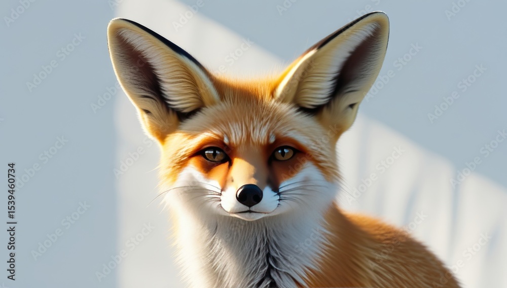 Fototapeta premium Captivating portrait of a red fox with detailed fur and expressive eyes