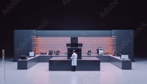 Modern lab interior scene