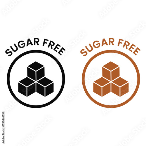 Sugar Free Two Colors Icon Vector Symbol.