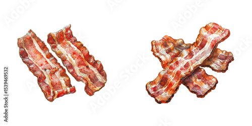 bacon watercolor vector illustration