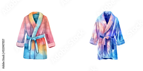 bathrobe watercolor vector illustration