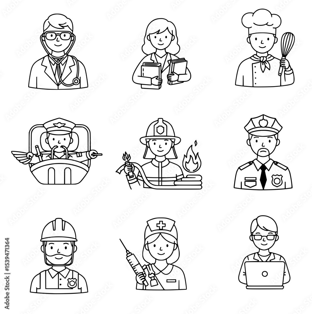 occupation doodle icon illustration occupation doodle icon illustration