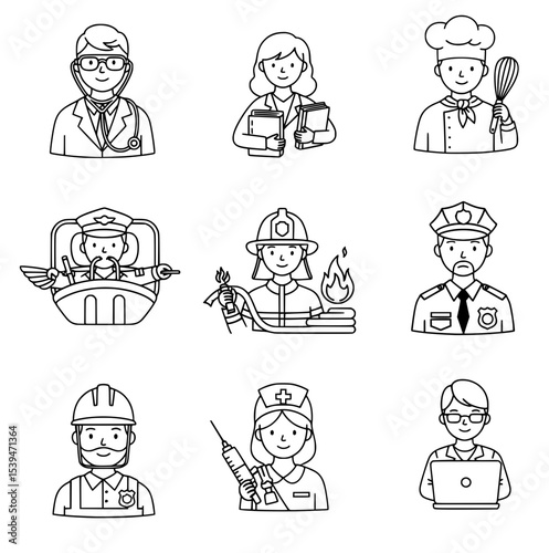 occupation doodle icon illustration 