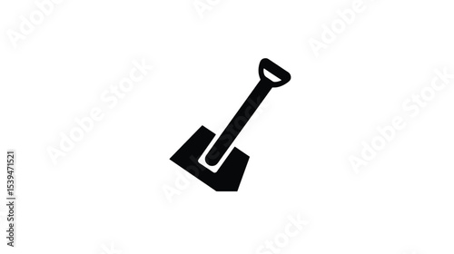 Powerful Shovel Icon: Minimalist Vector Graphic