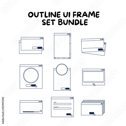 Retro UI Frame Illustration for Scrapbook, Journaling, and Instagram Story Design