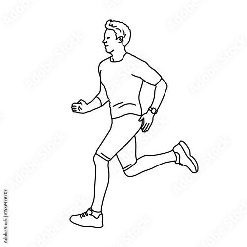 Outline Athlete Running Man – Sport Coloring Line Art for Book, Poster, and Activity Sheet