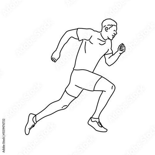 Outline Athlete Running Man – Sport Coloring Line Art for Book, Poster, and Activity Sheet