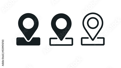 Vector Location Icons Set – Flat GPS, Map Pins, and Navigation Symbols for UI, Apps, and Infographics